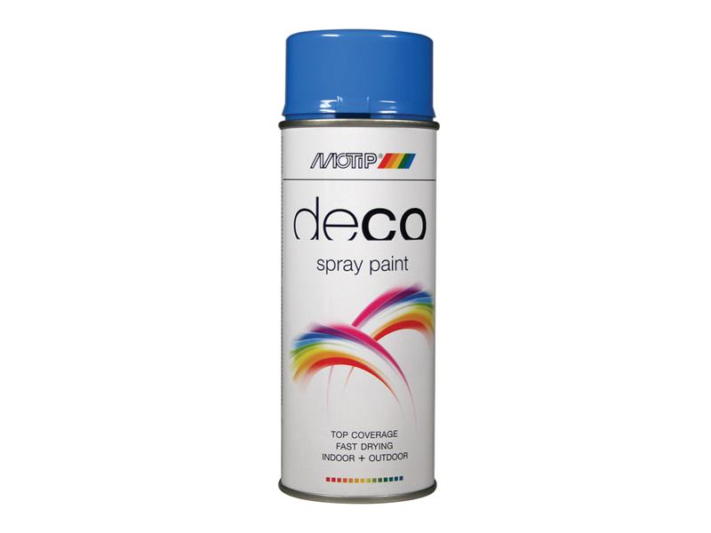PlastiKote 01608 Deco Spray Paint High Gloss RAL 5015 Sky Blue 400ml