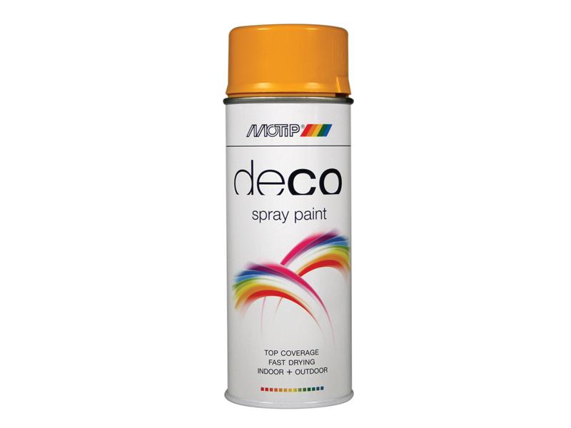 PlastiKote 01621 Deco Spray Paint High Gloss RAL 1004 Gold Yellow 400ml