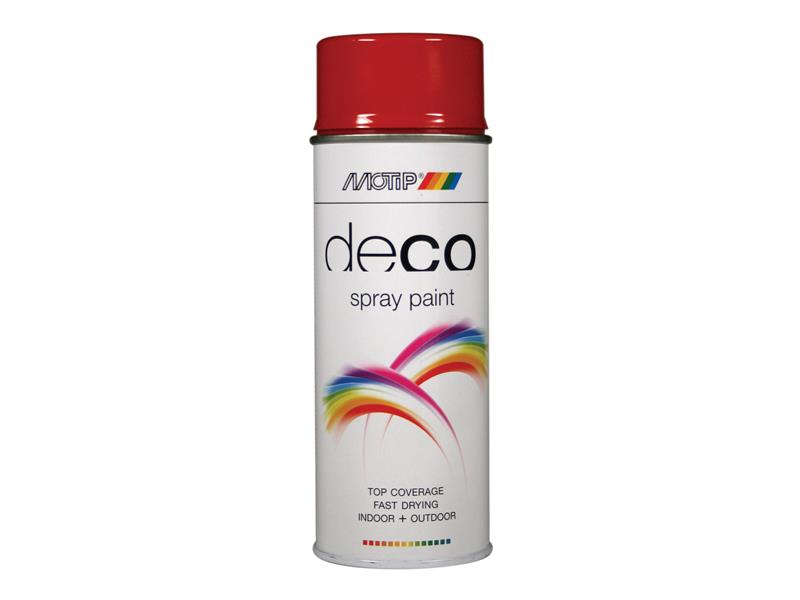 PlastiKote 01628 Deco Spray Paint High Gloss RAL 3000 Flame Red 400ml