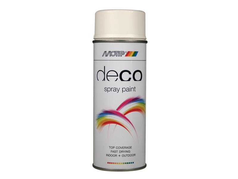 PlastiKote 01650 Deco Spray Paint Matt RAL 9010 White 400ml