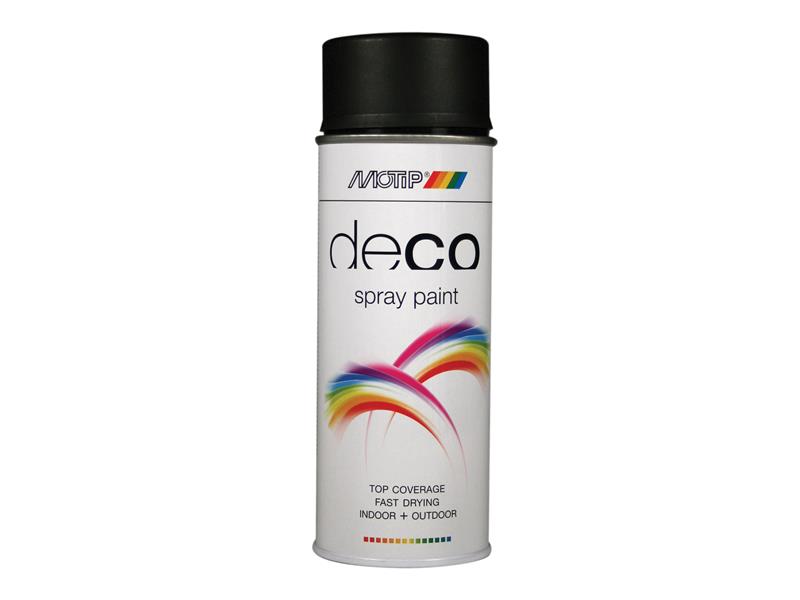 PlastiKote 01659 Deco Spray Paint Satin Matt RAL 9005 Deep Black 400ml