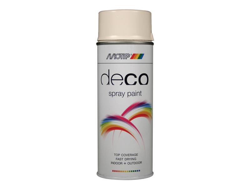 PlastiKote 01695 Deco Spray Paint High Gloss RAL 9001 Cream White 400ml