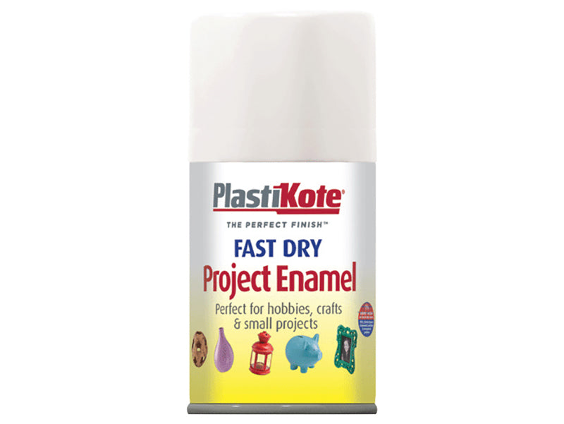 PlastiKote 440.0001020.046 Fast Dry Enamel Aerosol Gloss White 100ml
