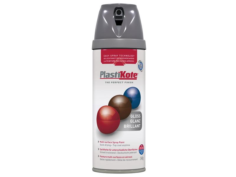 PlastiKote 440.0021101.076 Twist & Spray Gloss Medium Grey 400ml