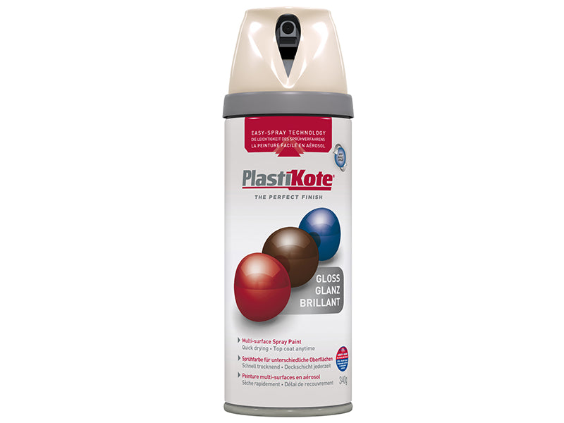 PlastiKote 440.0021103.076 Twist & Spray Gloss Antique White 400ml