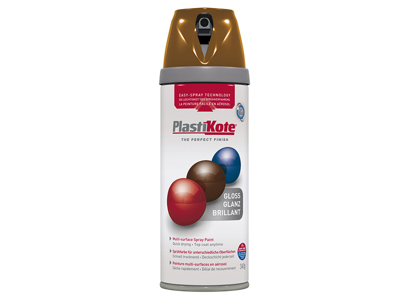 PlastiKote 440.0021108.076 Twist & Spray Gloss Chestnut Brown 400ml