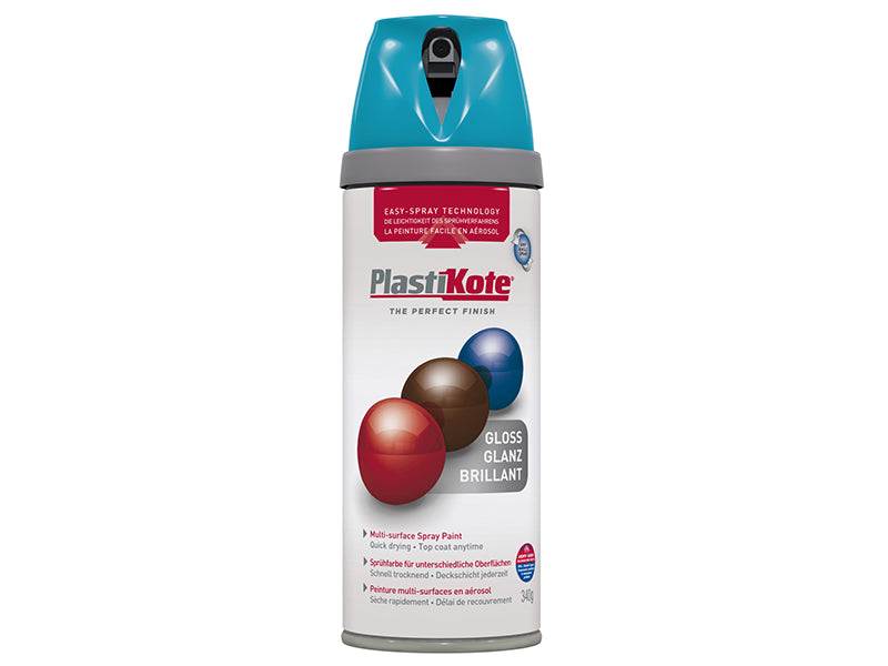 PlastiKote 440.0021118.076 Twist & Spray Gloss Mediterranean Blue 400ml
