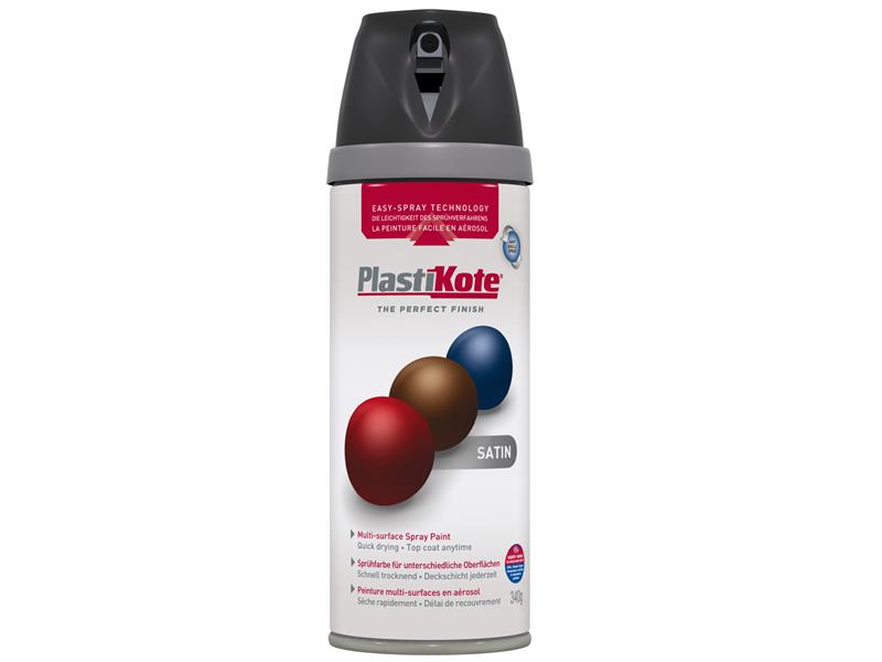 PlastiKote 440.0022100.076 Twist & Spray Satin Black 400ml