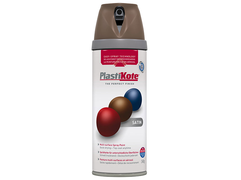 PlastiKote 440.0022113.076 Twist & Spray Satin Chocolate Brown 400ml