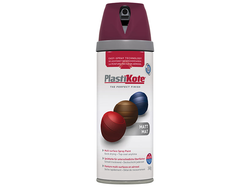 PlastiKote 440.0023111.076 Twist & Spray Matt Black Plum 400ml