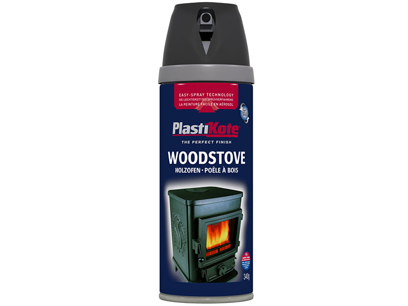 PlastiKote 440.0026030.076 Twist & Spray Woodstove Paint Black 400ml