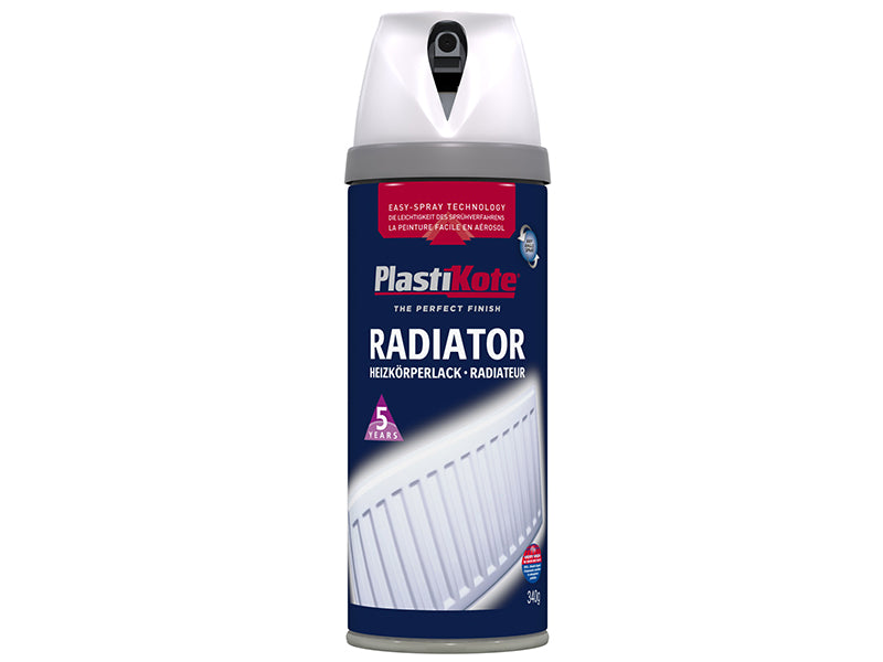 PlastiKote 440.0026102.076 Twist & Spray Radiator Satin White 400ml