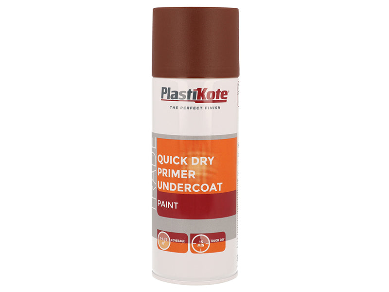 PlastiKote 440.0071002.076 Trade Quick Dry Primer Spray Red Oxide 400ml