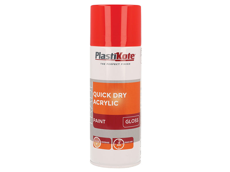 PlastiKote 440.0071014.076 Trade Quick Dry Acrylic Spray Paint Gloss Red 400ml