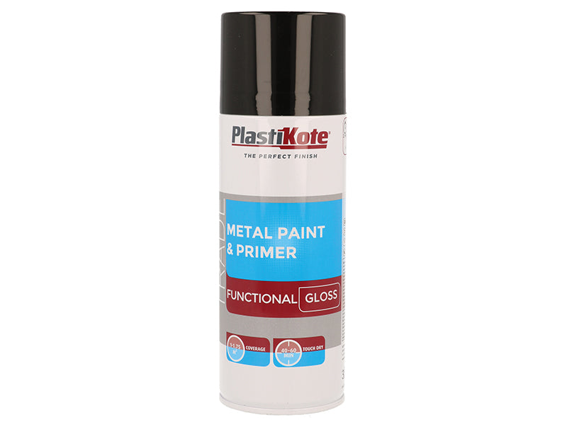 PlastiKote 440.0071024.076 Trade Metal Spray Paint & Primer Gloss Black 400ml