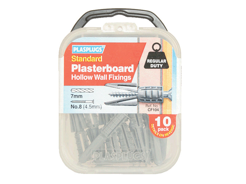 Plasplugs CF104 CF 104 Standard Plasterboard Fixings Pack of 10