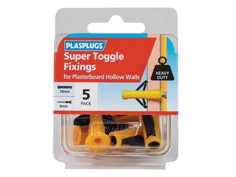 Plasplugs HWST005 Super Toggle Fixings Pack 5