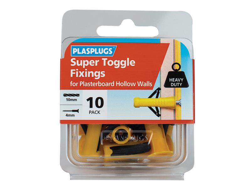 Plasplugs HWST010 Super Toggle Fixings Pack 10