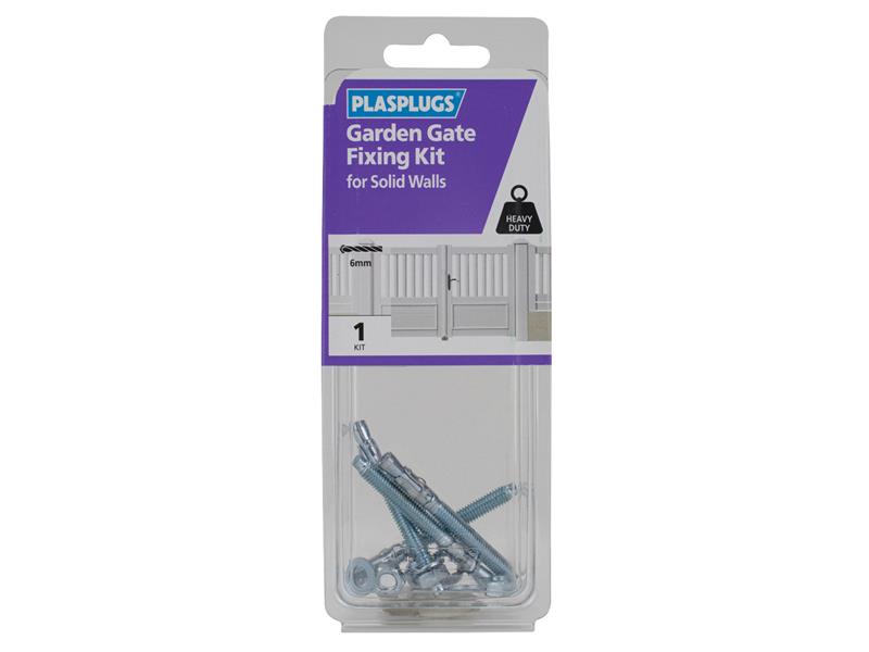 Plasplugs KGG109 Garden Gate Fixing Kit for Solid Walls