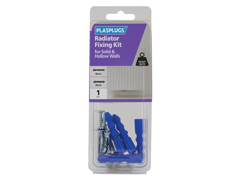Plasplugs KRA111 Radiator Fixing Kit for Solid & Hollow Walls