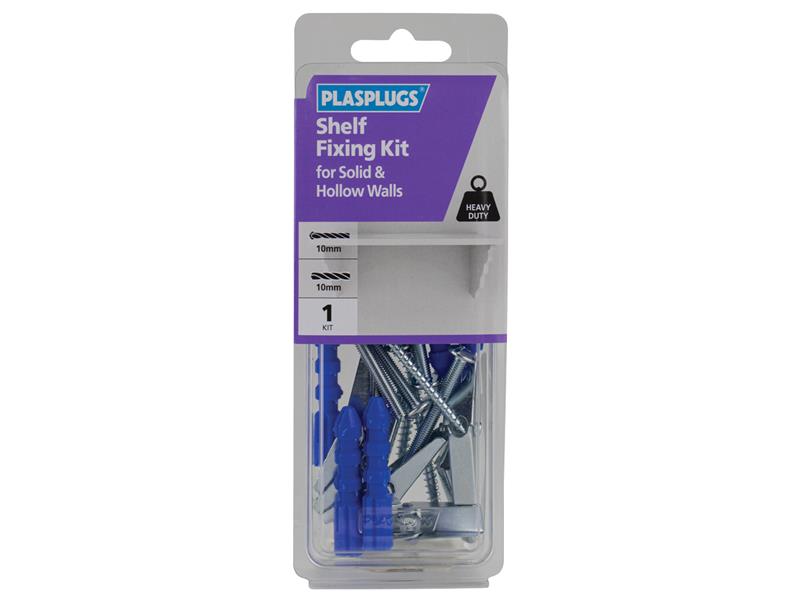 Plasplugs KSH101 Shelf Fixing Kit for Solid & Hollow Walls