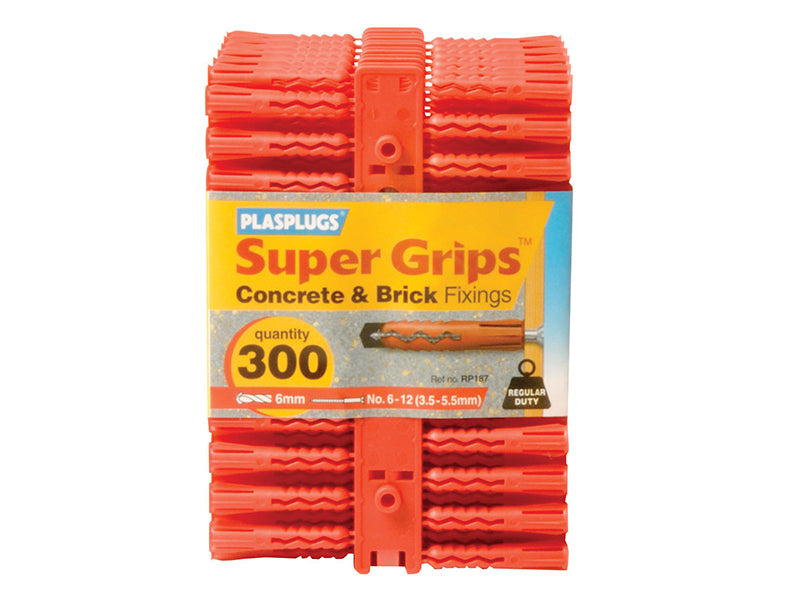Plasplugs RP187CC RP 187 Solid Wall Super Grips� Fixings Red (300)