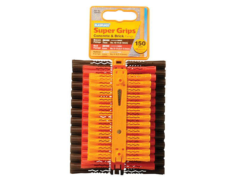 Plasplugs SAP505CC SAP 505 Solid Wall Super Grips� Fixings Assorted (150)
