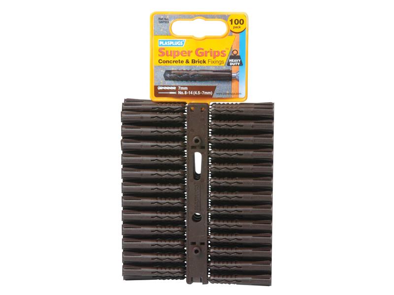 Plasplugs SBP503CC SBP 503 Solid Wall Super Grips� Fixings Brown (100)