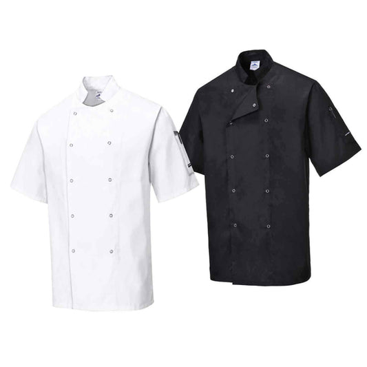 PORTWEST C733 Cumbria Lightweight Chefs Jacket Food Industry Catering Canteen