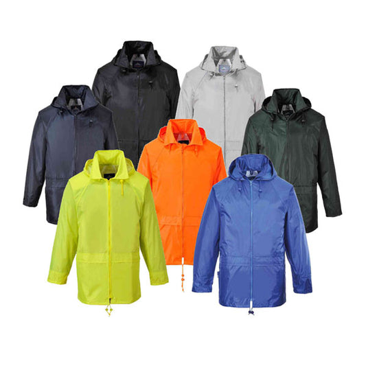 Portwest S440 All Colours - Classic Rain Jacket Coat Waterproof Hooded Zipped