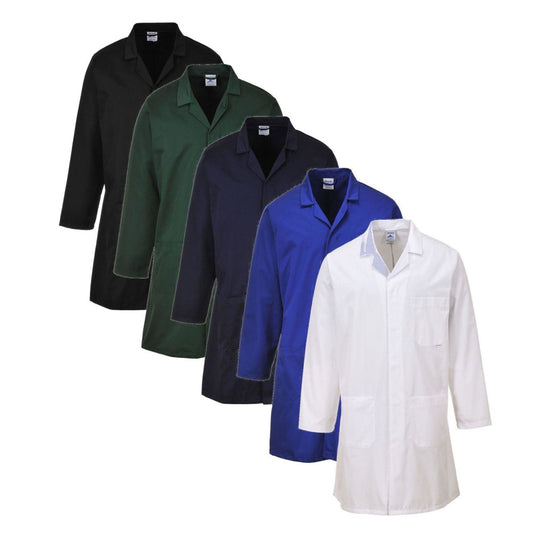 Portwest 2852 - Black Navy White RoyaL Blue Standard Lab Warehouse Coat Jacket