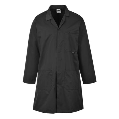 Portwest 2852 - Black Standard Lab Coat Jacket sz Small Regular