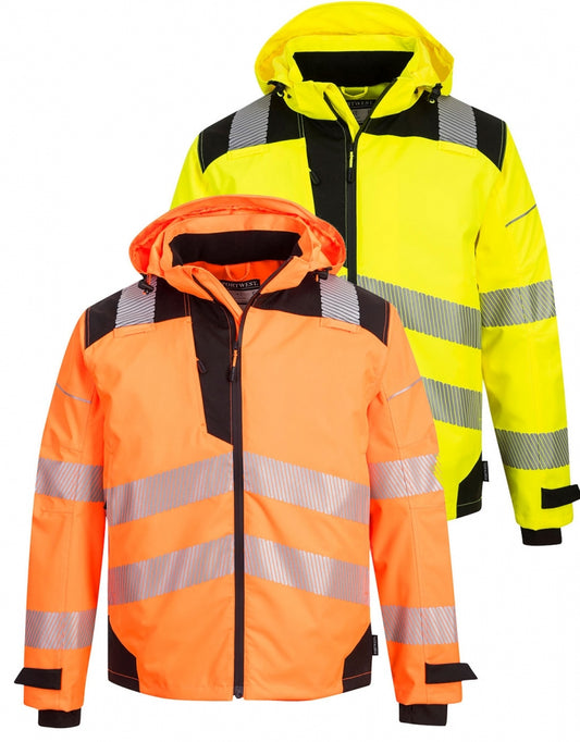 Portwest PW360 - PW3 Extreme Breathable Rain Jacket Orange/Black Yellow/Black