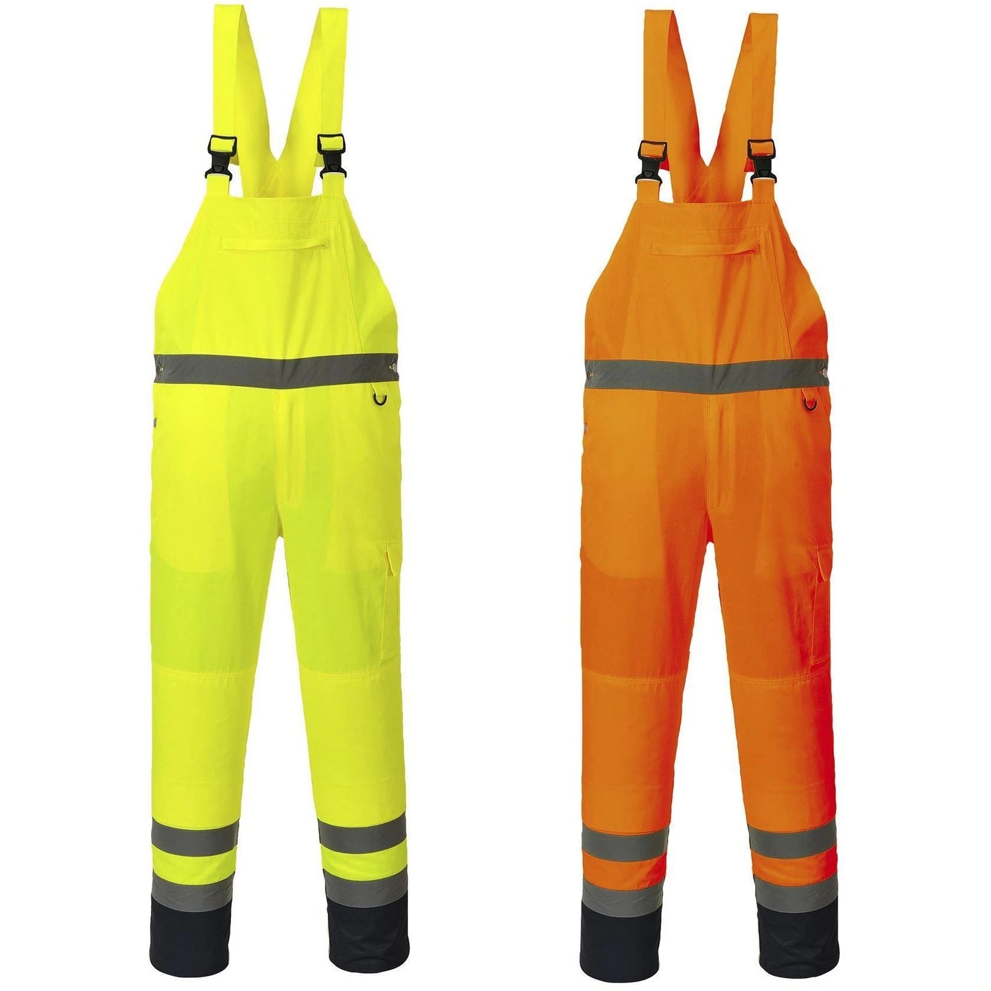 Portwest PJ52 Orange Yellow Hi-Vis Contrast Bib & Brace Hiviz Visbility Coverall