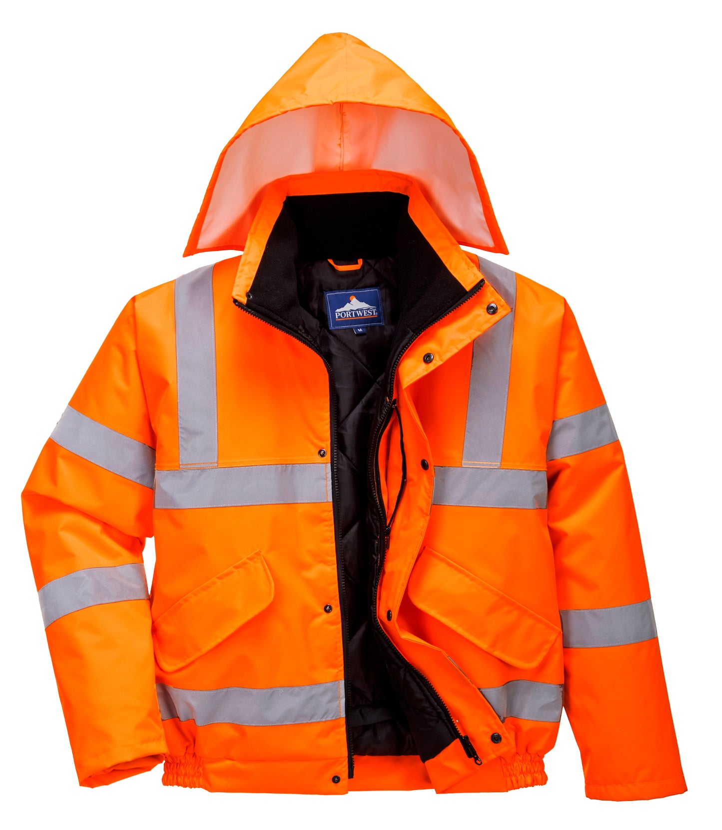 PORTWEST S463 -sz XL ORANGE Hi-Vis Bomber Jacket Safety Reflective Road