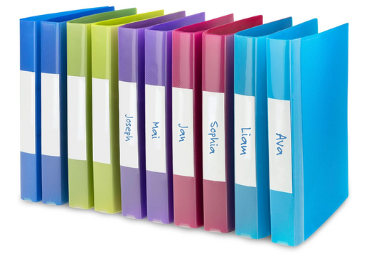 Rapesco 0716 25mm 2-Ring Bright Transparent Ring Binder A4 assorted, Pack of 10