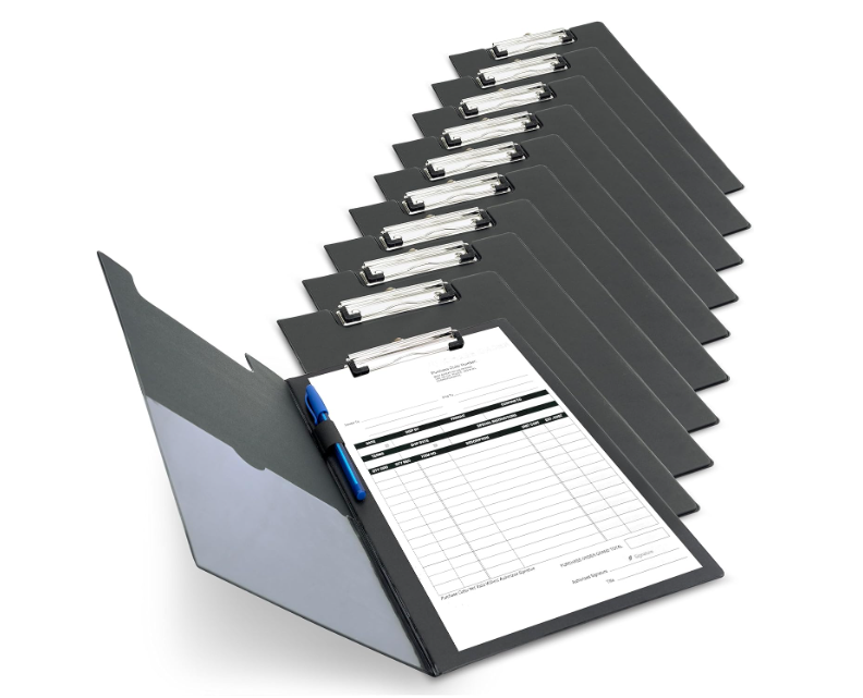 Rapesco 1520A Business Pack: 10 Fold Over Clipboards, A4+, Black