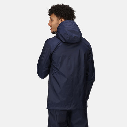 Regatta TRW248 | Pro Packaway Mens Waterproof Jacket | Black and Navy