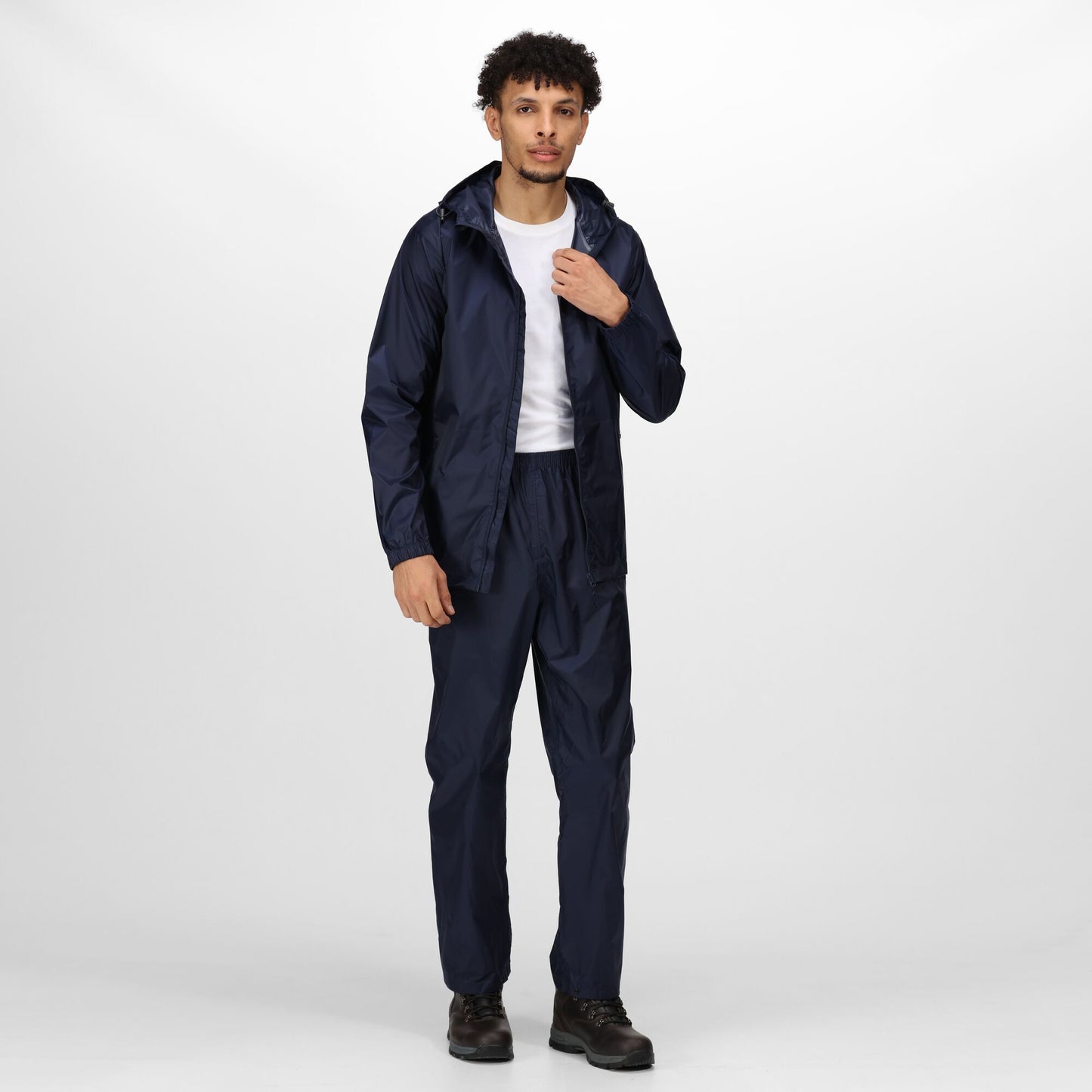 Regatta TRW248 | Pro Packaway Mens Waterproof Jacket | Black and Navy