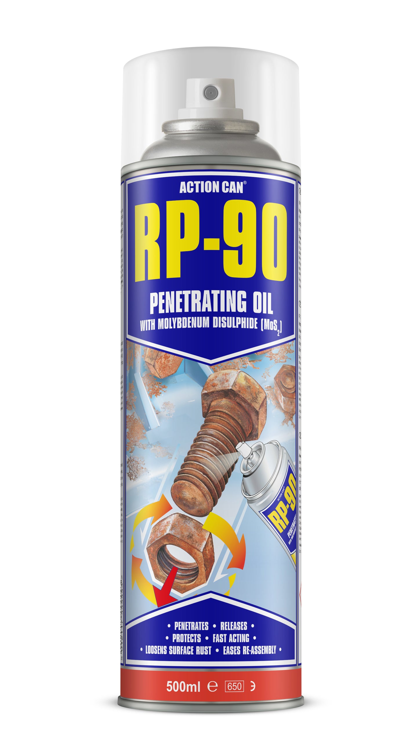 Action Can RP-90 Rapid Penetrating Oil Rusty Seized Bolt Screw Lubricant 500ml