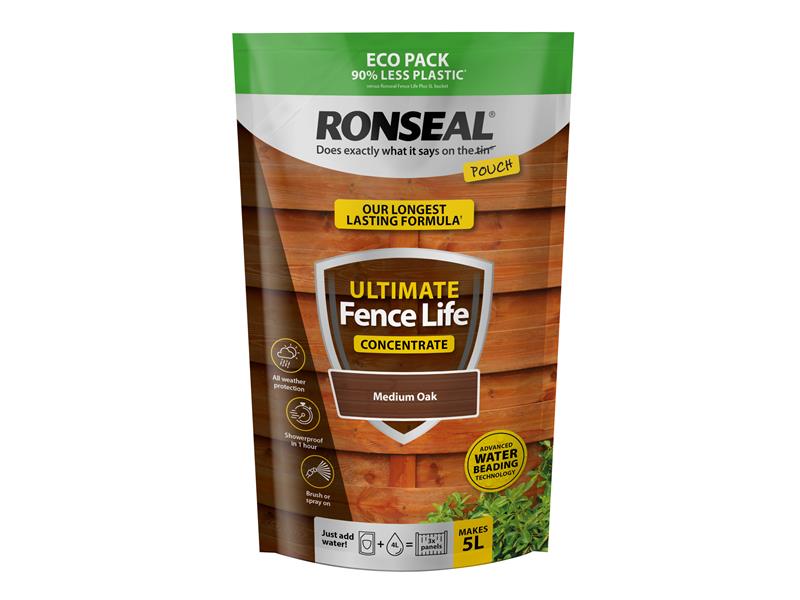 Ronseal 39384 Ultimate Fence Life Concentrate Medium Oak 950ml