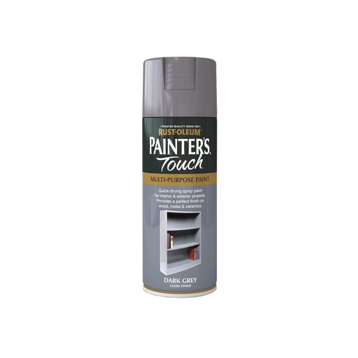 400ml Rust-Oleum Dark Grey Gloss Finish Painters Touch Spray Multi Purpose