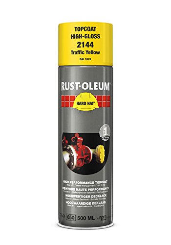 Rust-Oleum Traffic Yellow Hard Hat Aerosol Industrial Spray Paint Top Coat 500ml