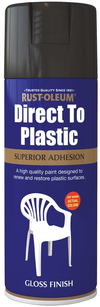Rust-Oleum Superior Direct To Plastic Spray Paint Aerosol Black Gloss