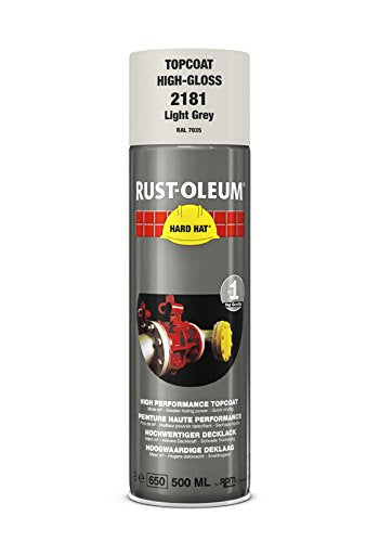 Rust-Oleum Light Grey Hard Hat Aerosol Industrial Spray Paint Top Coat 500ml