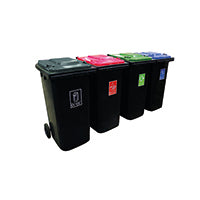 VFM Wheelie Bins 120L Color Lids Pk4