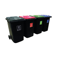 VFM Wheelie Bins 240L Color Lids Pk4