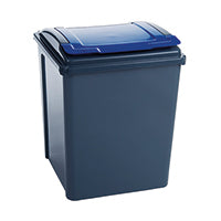 VFM Recycling Bin Gry/Blue Lid 50L