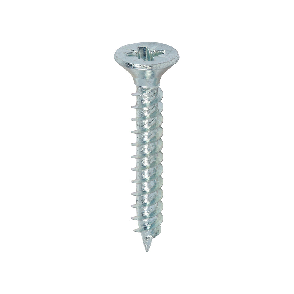 TIMCO Twin-Threaded Countersunk Silver Woodscrews - 7 x 1 Box OF 200 - 00071CWZ