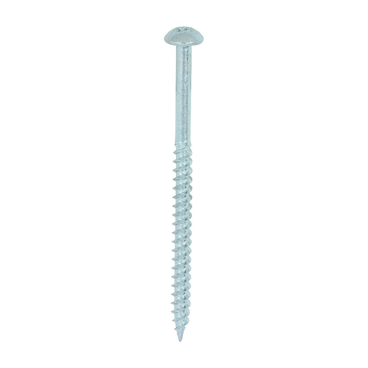 TIMCO Twin-Threaded Round Head Silver Woodscrews - 10 x 3 Box OF 200 - 00103CRWZ